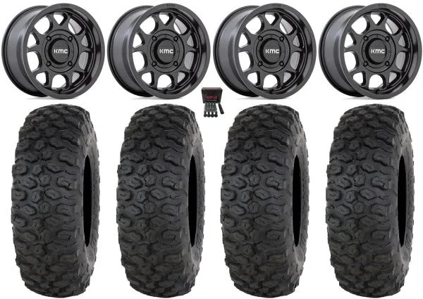 KMC Toro S 15″ Wheels Black 32″ Chicane DS Tires Can-Am Commander Maverick Renegade Outlander Defender