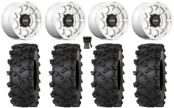 KMC Toro S 15″ Wheels Machined 32″ Outlaw M/T Tires Can-Am Maverick X3 / Honda Pioneer 1000 / Talon