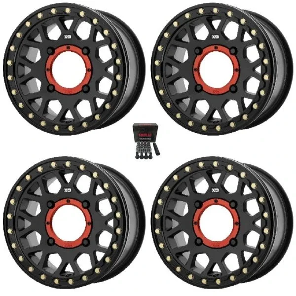 KMC XS235 Grenade Bdlk 14×10 Wide Wheels Bk Can-Am Commander Maverick Renegade Outlander Defender