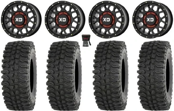KS135 Grenade 14″ Wheels Bk 27″ BDC Tires Can-Am Commander Maverick Renegade Outlander Defender