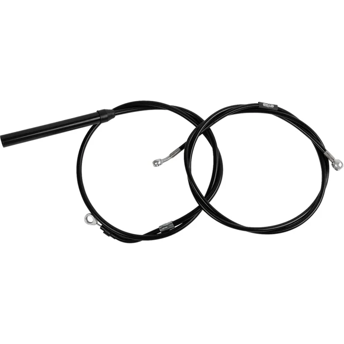 LA CHOPPERS 0662-1256 LA-8062KT-08B Standard Black Vinyl Braided Handlebar Cable/Brake Line Kit — Ape Hanger – Stock Ape Hanger Handlebars – Black Vinyl