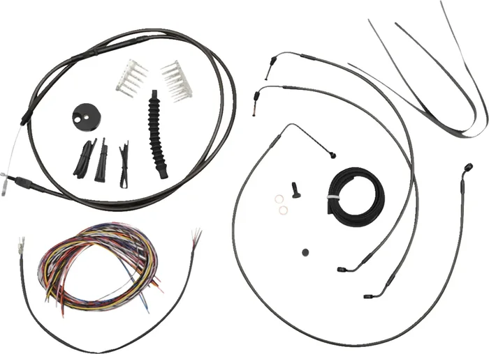 La choppers Complete Midnight Braided Cable Kit – Quick Connect – 12″-14″ Handlebars – ABS – ’18-’22 Softail Harley Davidson