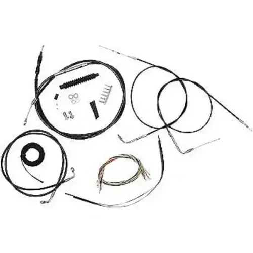 LA CHOPPERS LA-8210KT2B-16B Black Vinyl Braided Handlebar Cable/Brake Line Kit