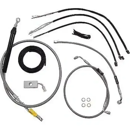 LA CHOPPERS Stainless Braided Handlebar Cable/Brake Kit15-17″
