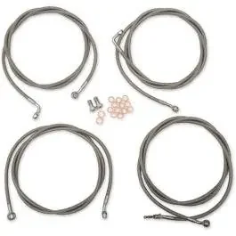 LA Choppers Stainless Braided Standard Mini Ape Extended Cable Kit ABS FLHT/X 17