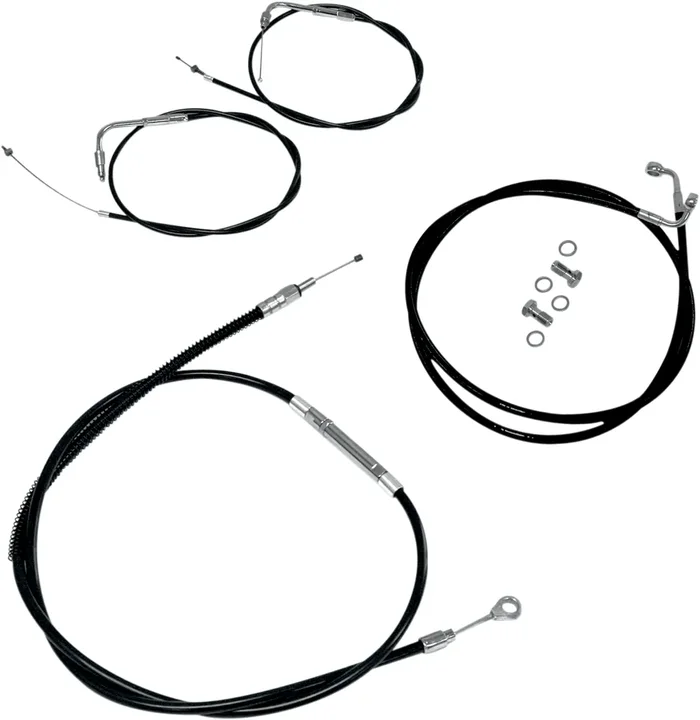 La choppers Standard Black Vinyl Handlebar Cable/Brake Line Kit – 18″-20″ Ape Hangers – ’96-’06 Softail Harley Davidson