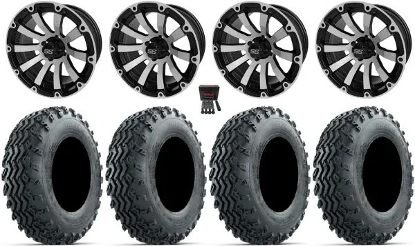 LSI Beast 12″ Golf Wheels Machined 23″ Rogue Tires Yamaha