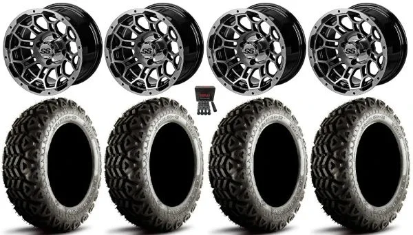 LSI Hercules 14″ Golf Wheels Machined 23″ Street Blade Tires E-Z-GO &Club Car