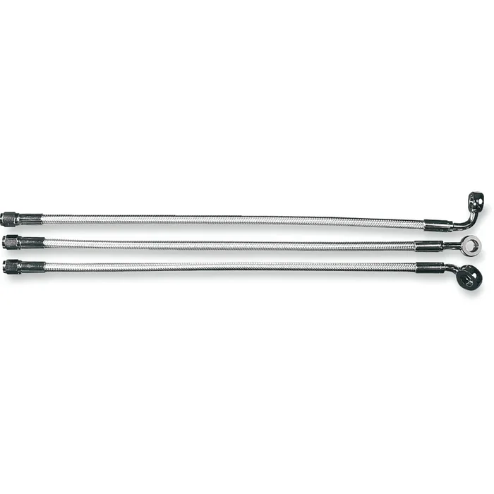 MAGNUM SHIELDING 1204-3736 37225 Designer Series Braided Non-ABS Front Brake Line Kit – 10mm-90° – 25 ” – Sterling Chromite II
