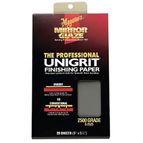 Meguiar‘s Mirror Glaze® Unigrit® Finishing Paper, 2500 Grit, 25 Sheets – S2525
