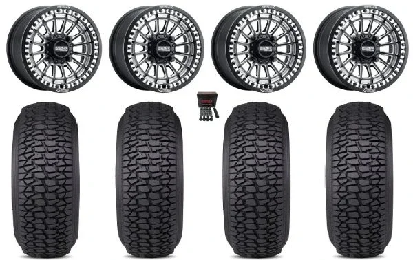 Metal FX Delta Bdlk CC 15″ Wheels Bk 35″ Regulator 2 Tires Can-Am Maverick X3 / Honda Pioneer 1000 / Talon