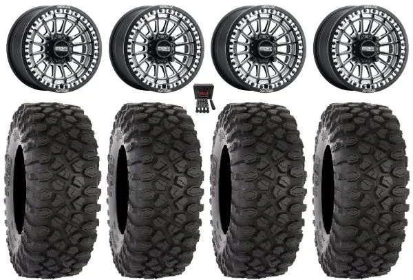 Metal FX Delta Bdlk CC 15″ Wheels Bk 35″ XC450 Tires Can-Am Maverick X3 / Honda Pioneer 1000 / Talon