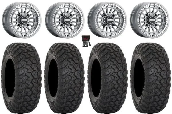 Metal FX Delta Bdlk CC 15″ Wheels Gm 32″ RT320 Tires Can-Am Maverick X3 / Honda Pioneer 1000 / Talon