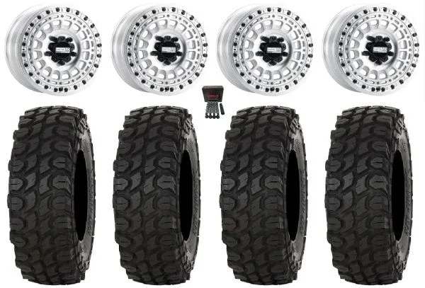 Metal FX Hitman R Bdlk 15″ Wheels Raw 35″ XComp ATR Tires Polaris RZR Turbo R & Pro R Ranger 1500 Xpedition
