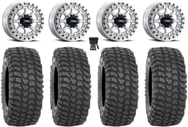 Metal FX Outlaw Bdlk 15″ Wheels Raw 32″ XCR350 Tires Can-Am Maverick X3 / Honda Pioneer 1000 / Talon