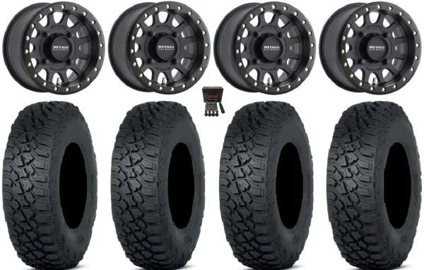 Method 401 Bdlk 15″ Wheels Bk 4+3 35″ Tenacity XNR Tires Can-Am Maverick X3 / Honda Pioneer 1000 / Talon