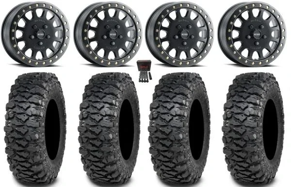 Method 401 Bdlk 15″ Wheels Bk 5+1 30″ Savage XT Tires Polaris RZR Turbo R & Pro R Ranger 1500 Xpedition