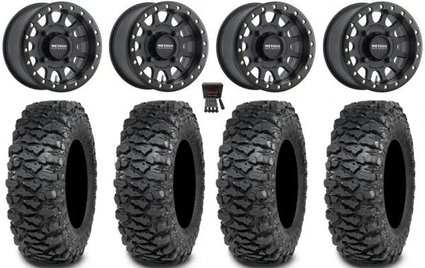Method 401 Bdlk 15″ Wheels Bk 5+1 30″ Savage XT Tires Polaris RZR XP 1000 / PRO XP / Ranger XP 900/1000