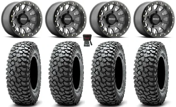 Method 401 Bdlk 15″ Wheels Ti 35″ RocScraper Tires Can-Am Maverick X3 / Honda Pioneer 1000 / Talon