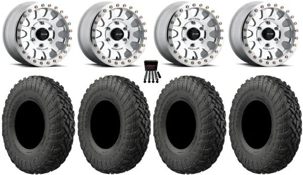 Method 401 Beadlock 15″ Wheels Machined 32″ Gripper T/R/K Tires Can-Am Maverick R