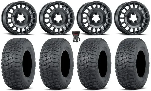 Method 407 15″ Wheels Black 32″ Terra Hook Tires CFMoto UForce U10 Pro / U10 XL Pro / ZForce Z10 / Z10-4