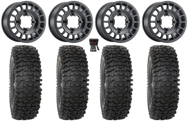 Method 407 15″ Wheels Black 35″ RC500S Sticky Tires Can-Am Commander Maverick Renegade Outlander Defender