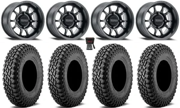 Method 409 14″ Wheels Black (4+3) 30″ Incursion A/T Tires Kawasaki Mule Pro FXT KRX / Yamaha Wolverine RMAX / YXZ 2019+