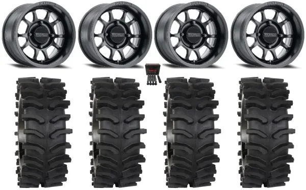 Method 409 15×10 Wide Wheels Black 35″ XT400W Tires Can-Am Commander Maverick Renegade Outlander Defender