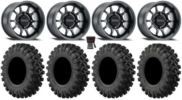 Method 409 15″ Black (5+2) Wheels 32″ MotoRavage XL Tires Can-Am Maverick X3 / Honda Pioneer 1000 / Talon