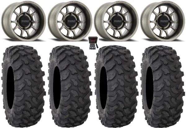 Method 409 15″ Grey (5+2) Wheels 32″ XTR370 Tires Can-Am Maverick X3 / Honda Pioneer 1000 / Talon