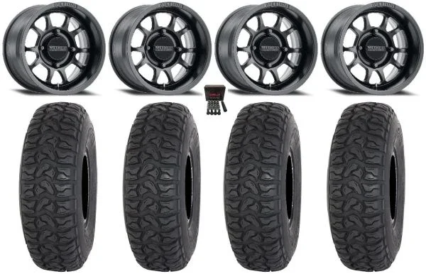 Method 409 15″ Wheels Black (4+3) 32″ Chicane LT Tires Polaris Sportsman / RZR / Ranger