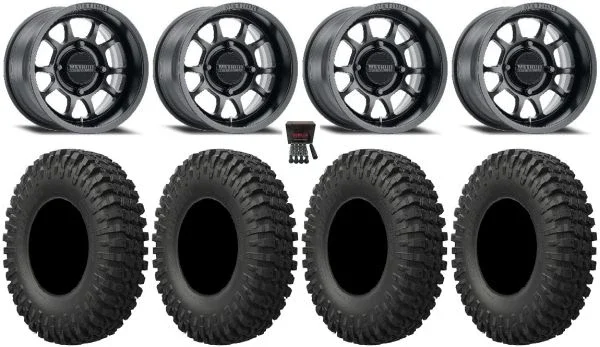 Method 409 15″ Wheels Black (4+3) 37″ MotoCrusher Tires Polaris Sportsman / RZR / Ranger