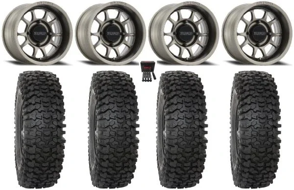 Method 409 15″ Wheels Grey (5+2) 33″ RC500 Tires Can-Am Commander Maverick Renegade Outlander Defender