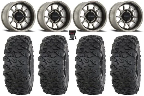 Method 409 15″ Wheels Grey (5+2) 33″ Roctane T4 Tires Can-Am Maverick X3 / Honda Pioneer 1000 / Talon