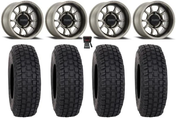 Method 409 15″ Wheels Grey (5+2) 33″ RX600 Tires Can-Am Commander Maverick Renegade Outlander Defender