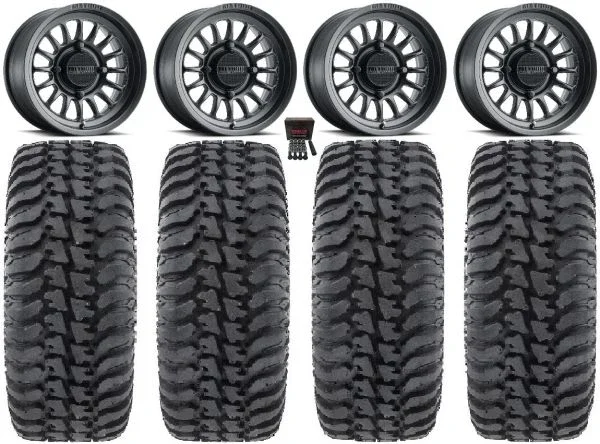 Method 411 15″ Black (5+2) Wheels 32″ Regulator Tires Can-Am Maverick X3 / Honda Pioneer 1000 / Talon