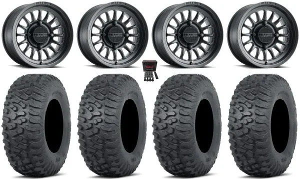 Method 411 15″ Wheels Black (4+3) 35″ Terra Hook Tires Can-Am Commander Maverick Renegade Outlander Defender