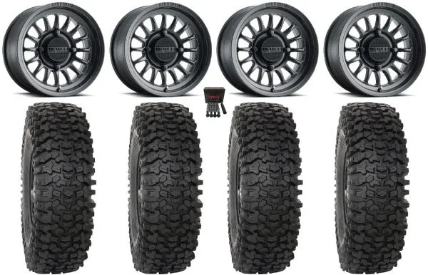 Method 411 15″ Wheels Black (5+2) 32″ RC500S Sticky Tires Can-Am Maverick X3 / Honda Pioneer 1000 / Talon