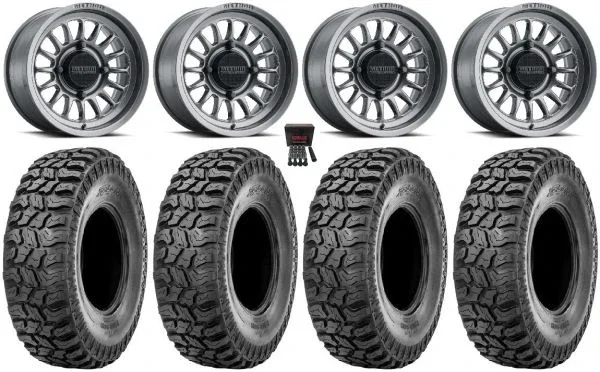Method 411 15″ Wheels Titanium (5+2) 33″ Ridge Saw 2.0 Tires Can-Am Commander Maverick Renegade Outlander Defender