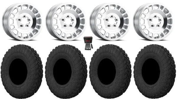 Method 412 15×6 Wheels Raw (5+1) 32″ Gripper R/T Tires Polaris RZR Turbo R & Pro R Ranger 1500 Xpedition