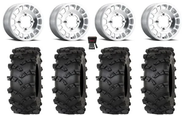 Method 412 15×6 Wheels Raw (5+1) 32″ Outlaw M/T Tires Can-Am Maverick X3 / Honda Pioneer 1000 / Talon