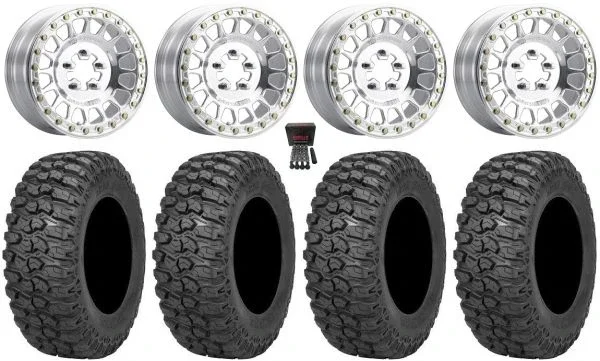 Method 413 Bdlk 15″ Wheels 32″ Trail Saw 2.0 Tires Polaris RZR Turbo R & Pro R Ranger 1500 Xpedition