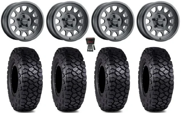 Method 414 15″ Wheels Black 30″ Intersect Tires Polaris RZR Turbo R & Pro R Ranger 1500 Xpedition
