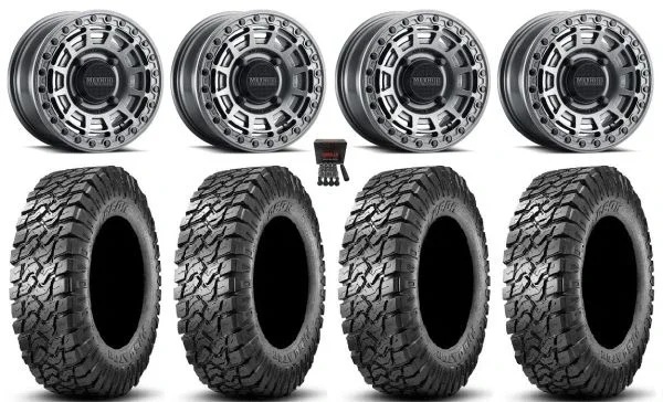 Method 415 Bdlk 15″ Wheels Gr +38mm 34″ Predator Tires Can-Am Commander Maverick Renegade Outlander Defender