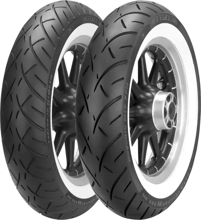 Metzeler Tire – ME 888 Marathon™ Ultra – Front – 100/90-19 – Wide Whitewall – 57H