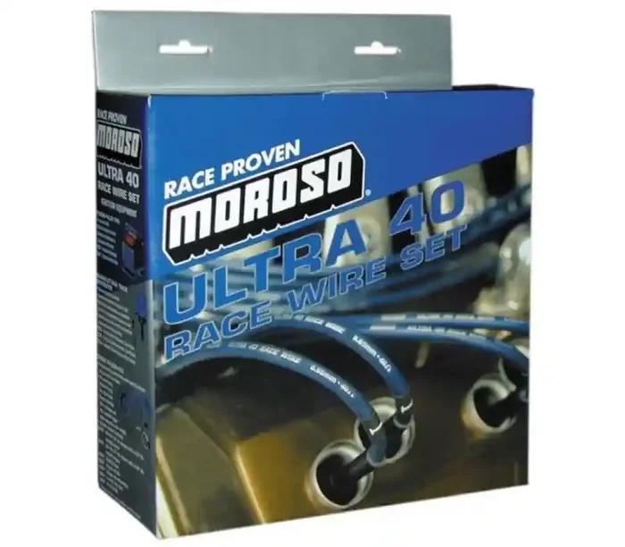 Moroso Chevrolet Small Block Ignition Wire Set – Ultra 40 – Unsleeved – Non-HEI – Over Valve – Blue 73663