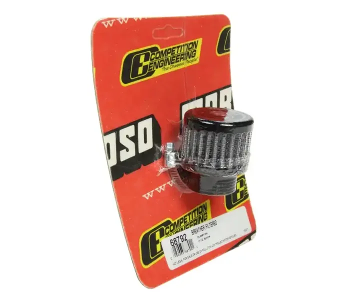 Moroso Filtered Valve Cover Breather – Clamp-On – 1in ID – Black Finish 68792