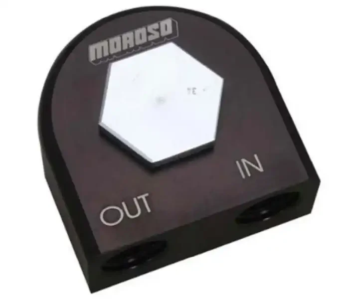 Moroso Universal Remote Oil Filter Adapter – 90 Degree – 18mm-1.5in Thread 23684