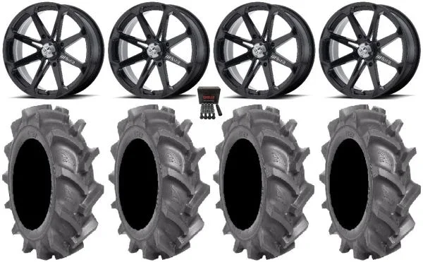 MSA Black Diesel 22″ Wheels 35″ BKT AT 171 Tires Polaris RZR XP 1000 / PRO XP / Ranger XP 900/1000