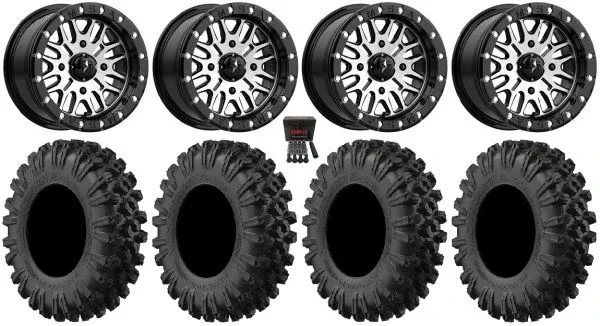 MSA Brute Beadlock 14″ UTV Wheels 28″ MotoRavage XL Tires Can-Am Maverick X3 / Honda Pioneer 1000 / Talon
